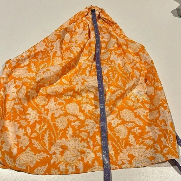 Charina Sarte orange botanica knotted one shoulder top size Small - Picture 8 of 9